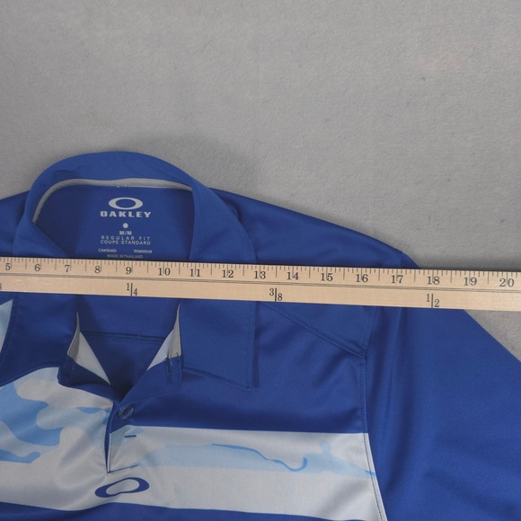 Oakley Men's Blue Striped Performance Golf Polo Shirt - Size M - Picture 3 of 8